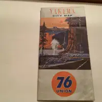 Vintage Advertising Union 76 Gas Station Yakima Road Map