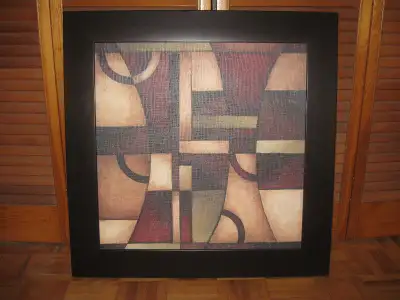 #1 Cadre en bois peinture sur toile 25" X 25" 10$ #2 Deux cadres avec motif de vases avec fleur 12"...