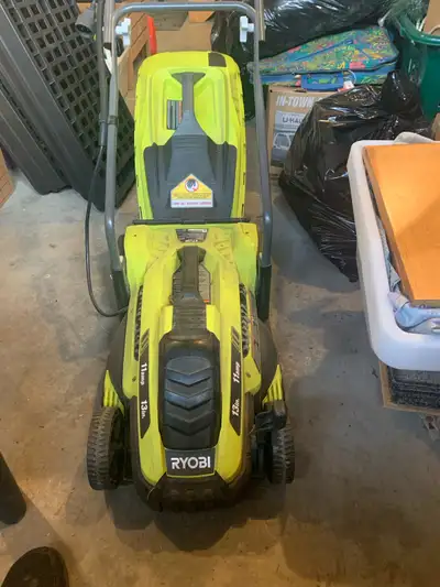 Ryobi 13” electric lawn mower, perfect for small yards. , View more