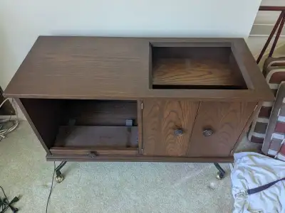 tv table / cabinet. old turn table cabinet, View more