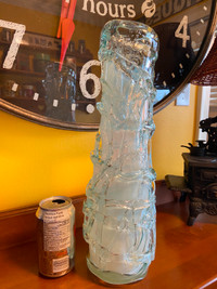 EUC Very Tall Hand Made Glass Art Vase with Milk Glass Interior