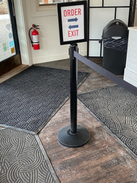 Retractable Black Stanchion 7 ft Belt