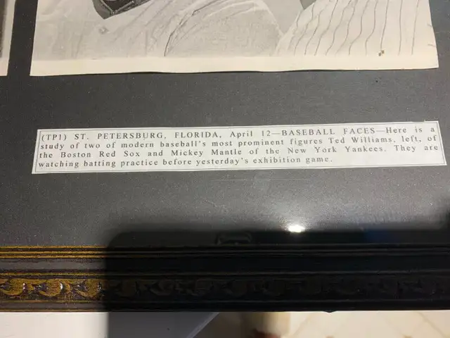 Baseball/Boxing framed photo Joe Louis / Mickey Mantle in Arts & Collectibles in City of Toronto - Image 4