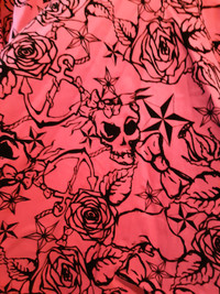 Pink and black Collectif skirt