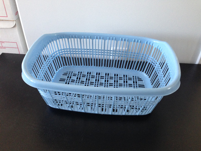 Laundry Basket Blue Plastic in Storage & Organization in Saskatoon