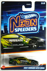 Hot Wheels Neon Speeders 1/64 2017 Nissan GT-R (R35) Diecast