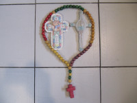 Precious Moments 3pc Lot Of Crucifix & Hand Made Rosary Cir 1996