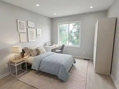 A bright private room is available for rent on the second floor of a house in the Thornhill area — $...