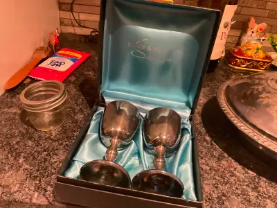 New silver plate goblets in box for sale, View more