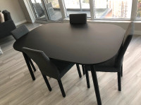 Black IKEA Table and Chairs  For Sale