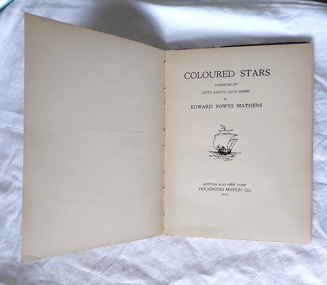 Romantic Love Poetry *  Coloured Stars * 1919 Antique Book in Fiction in London - Image 2