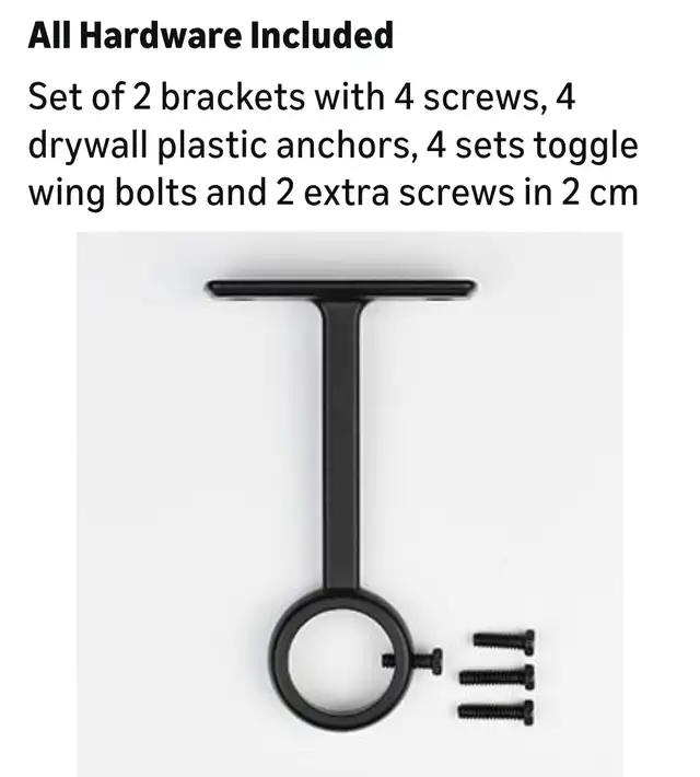 Ceiling Curtain Rod Brackets (Black)552036928282972165