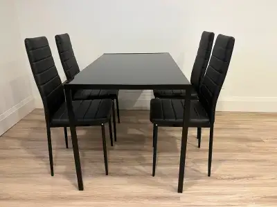 Dining / Kitchen Table - Black Tempered Glass, View more