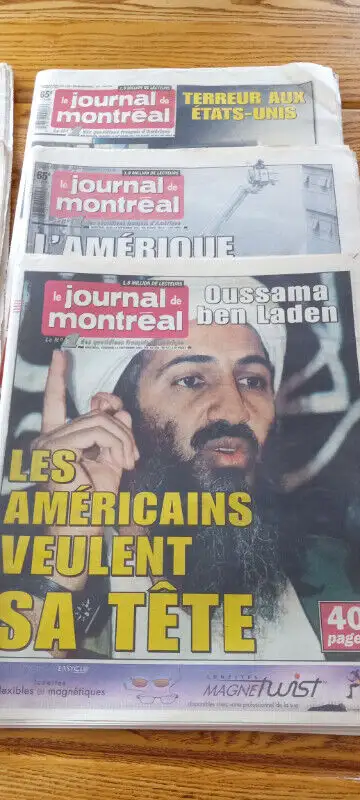 Journaux du 11 septembre 2001 in Arts & Collectibles in Laurentides - Image 3