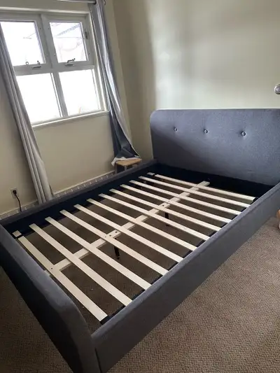 Queen bed frame+ headboard+ matress, View more