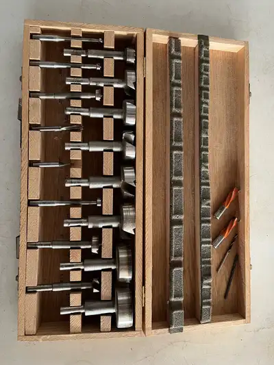 DIMAR CANADA SUPER FORSTNER BITS, a 16-piece set in excellent condition, made in Germany for precise...