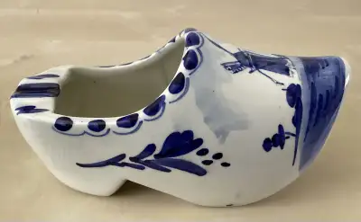 Vintage DELFT Blue & White Porcelain Dutch Clog Ashtray, View more