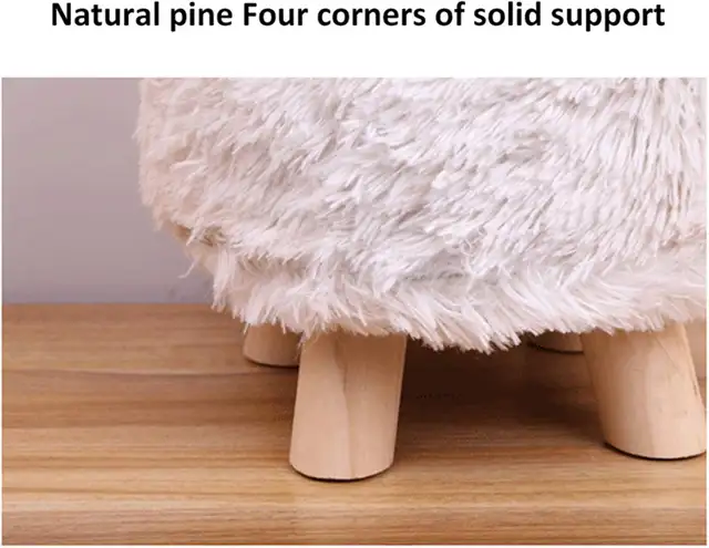 Round Foot Stool with Wooden Legs – Pink, Black & White in Other in City of Toronto - Image 10