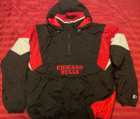 Vintage Starter Chicago Bulls Pullover Jacket Size XL $325