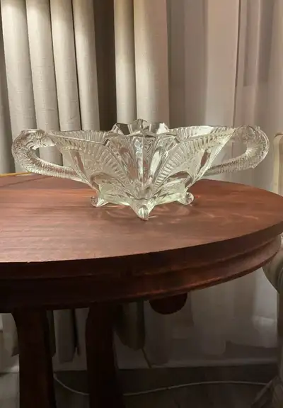 Brockwitz large art deco glass serpent centrepiece bowl, View more