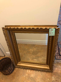 Antique Gold Mirror with carved plaster / Wood frame