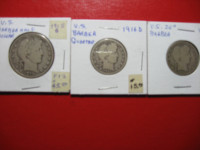 US Barber silver coins