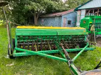 John Deere 8250 double disc seed drill with grass seed