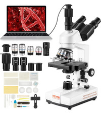 NEW Compound Trinocular Microscope, 40X-5000X Magnification Set