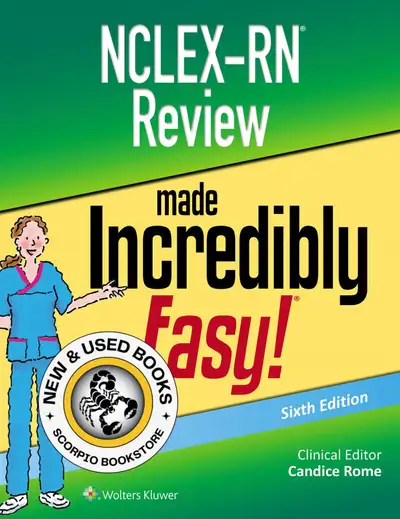 NCLEX-RN Review Made Incredibly Easy 6th Edition by Candice Rome 9781975116903 Text 289-654-5330 if...