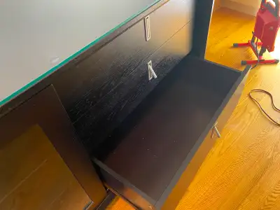 Beau meuble télé et système de son à vendre, View more