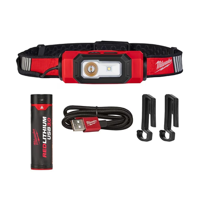Milwaukee 600 Lumens LED Rechargeable 360-Degree Hat Headlamp, View more