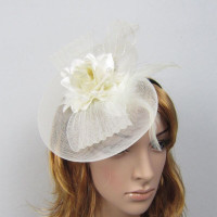 Ivory or White Bridal Fascinator Hairpiece Hats - New