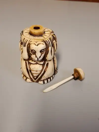 Antique Bone Snuff Bottle See, Here, Speek No Evil Monkeys, View more