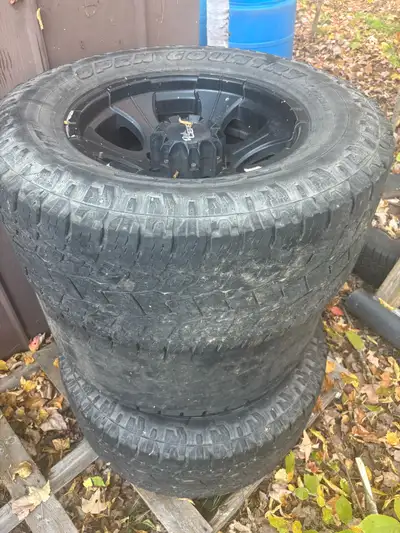 Selling a set of rims and tires the rims are in good shape come with hub caps tires are 35s the tire...