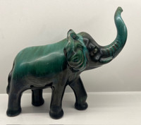9" Vintage Blue Mountain Pottery Elephant Statue Figurine