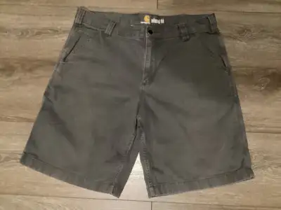 Carhartt Relaxed Fit Men`s 5-Pocket Grey Shorts Size 36, View more