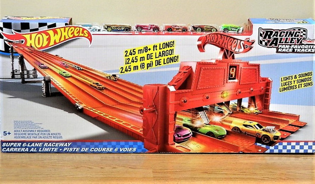 Hot wheels racing alley super 6 store lane raceway