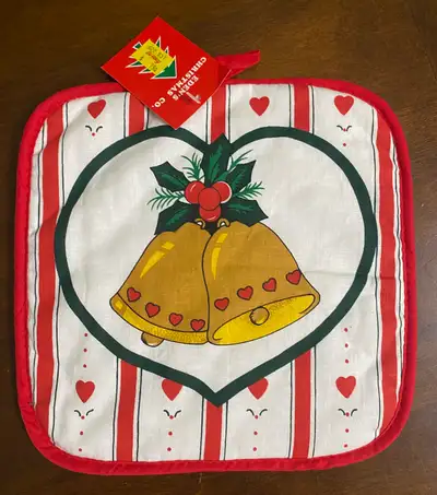Vintage Christmas Potholder Eden’s Christmas Co 100% cotton Brand new