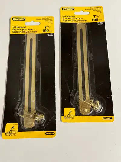 New Pair of Stanley 7 1/2” Brass Lid Supports , View more