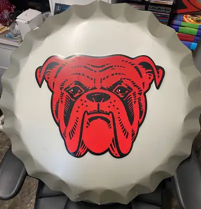 Metal Red Dog Bottle Cap Sign, View more