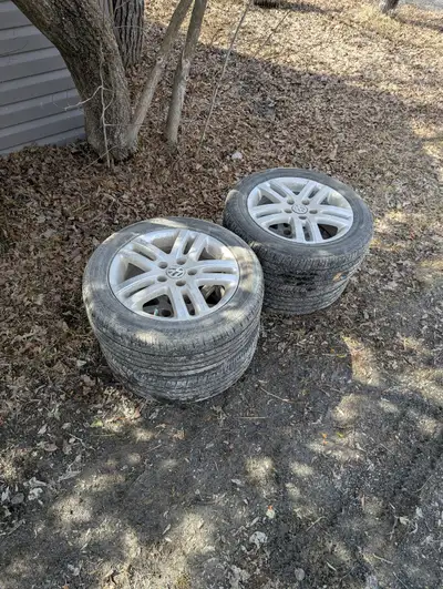 full set of tire on VW alloy rims from a 2011 VW golf. The car was written off over the winter, so I...