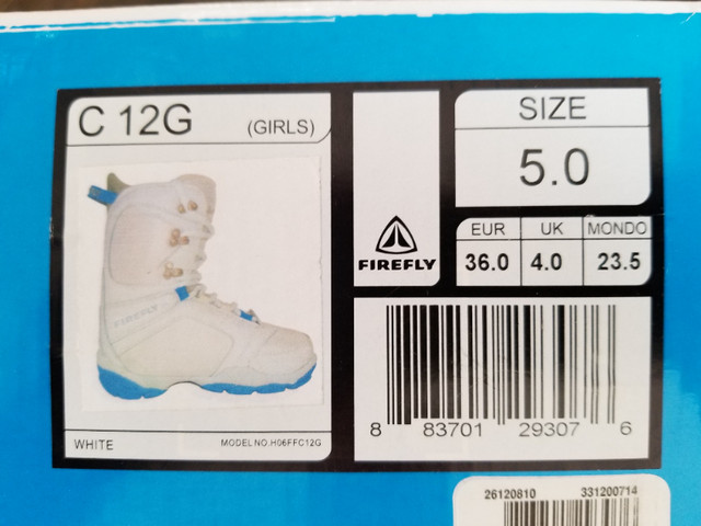 FireFly Girl snowboard boots (Size 5) $40 in Snowboard in Edmonton - Image 2