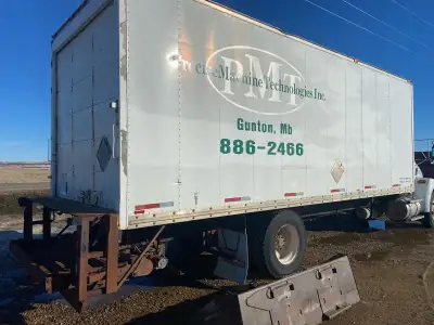 24’ cube box with lift gate located in swift current call or text 306 774 5838