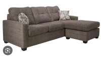 2-PIECE - MODERN SECTIONAL COUCH/SOFA + FLOATING CHAISE OTTOMAN