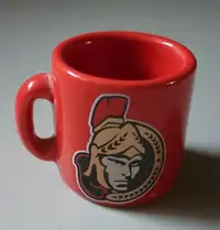 Vintage Porcelain Ottawa Senators Miniature Collectible Red Mug