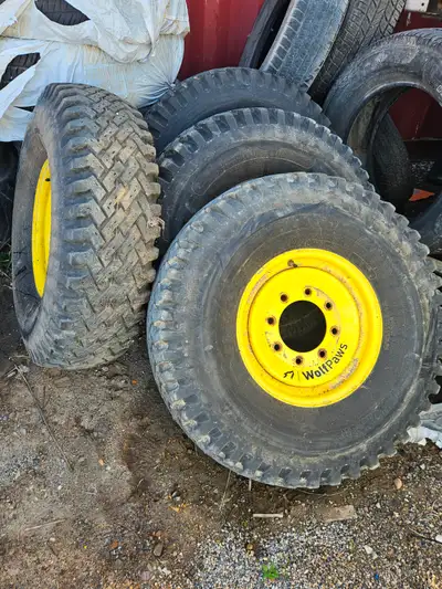 They were run on a john deere 330 for 3 winters. Still have lots of tread. $2000