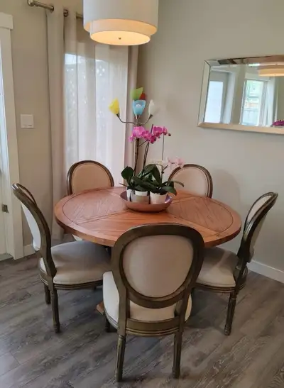 Dining table with 5 chairs, View more