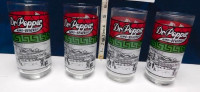VINTAGE 4 DR. PEPPER DRINKING GLASSES - COOL GRAPHICS