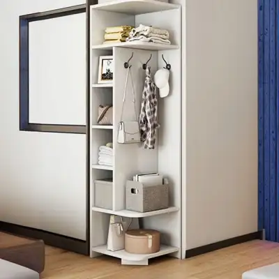 Wood Grain Unattached Accent Cabinet with 7 Exterior Shelves, View more