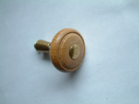 Cabinet knobs, solid wood + brass tipped